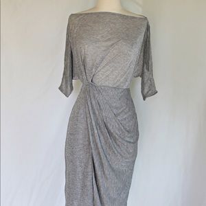 All Saints Sina Shimmer Silver Dress XS